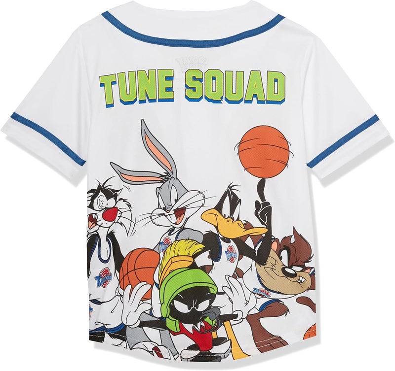 Space Jam Boys Tune Squad Boys Baseball Jersey Classic Mesh Button Down Shirt - Image 2